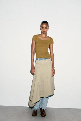 Футболка с квадратным вырезом- Заказать в России