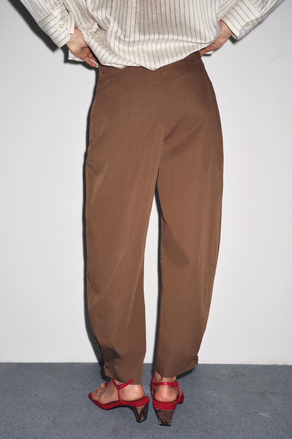 БРЮКИ С ЗАЩИПАМИ И ШЛЕВКАМИ — ZW COLLECTION