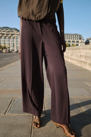 Широкие брюки с декоративной строчкой- Заказать в России