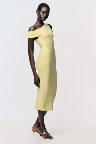 Платье миди со сборками- Заказать в России