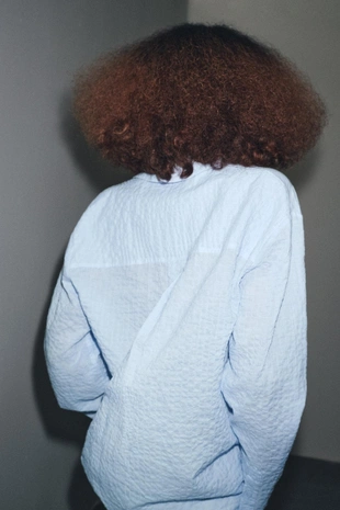 Рубашка оверсайз из ткани структурной вязки ZW COLLECTION- Заказать в России