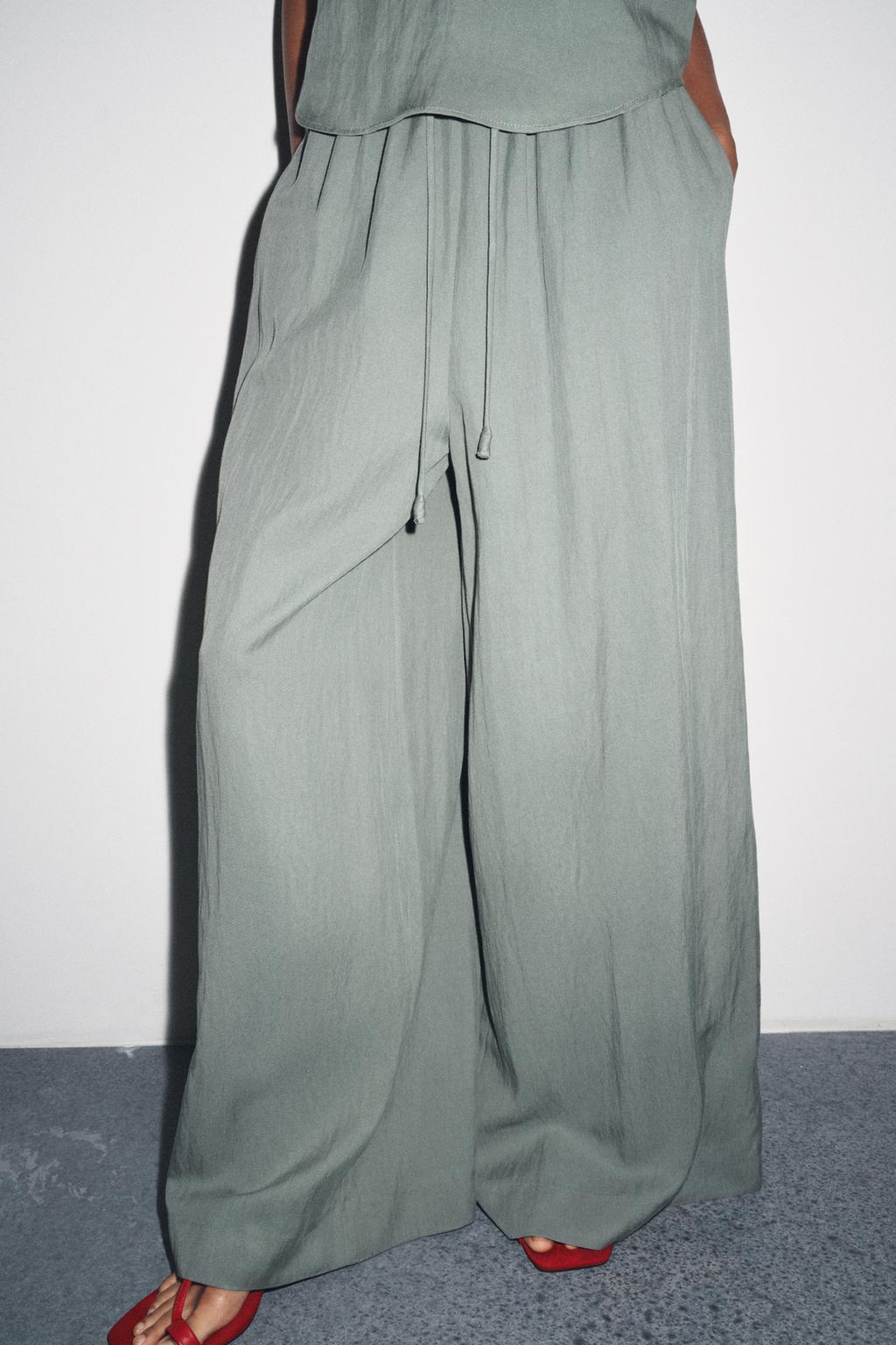 БРЮКИ В ПИЖАМНОМ СТИЛЕ ИЗ ТЕКУЧЕЙ ТКАНИ — ZW COLLECTION