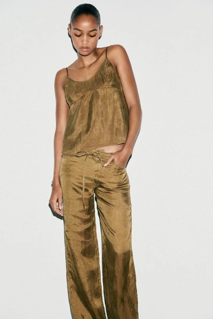 Пижамные брюки с поясом- Заказать в России