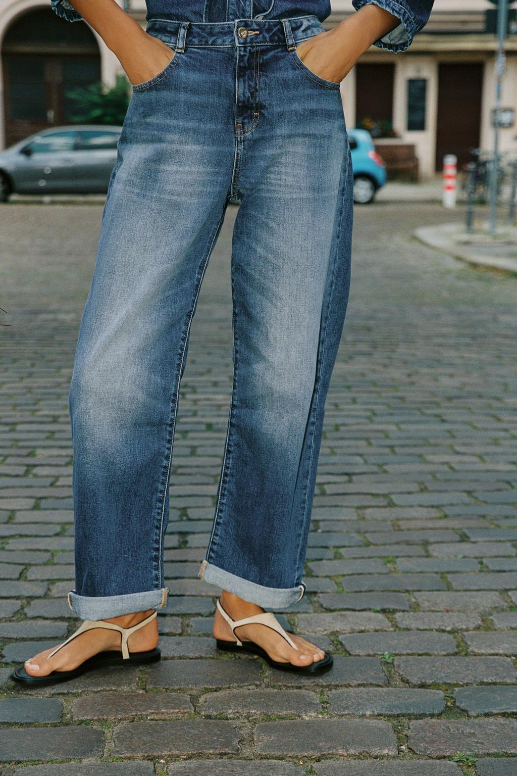 ДЖИНСЫ Z.07 RELAXED FIT С ВЫСОКОЙ ПОСАДКОЙ И ОТВОРОТАМИ
