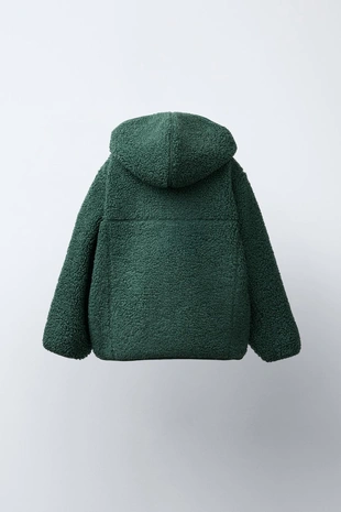 Куртка из искусственной овчины с капюшоном