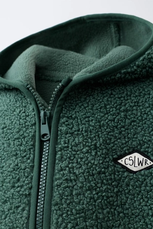 Куртка из искусственной овчины с капюшоном- Заказать в России