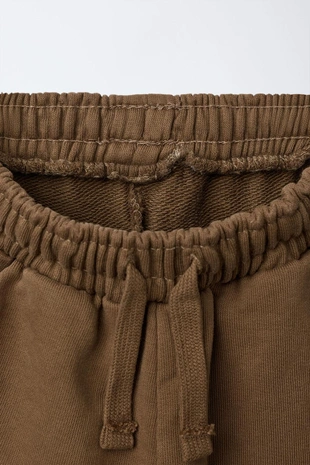 Light brown | 1880/956/730 - Zara Брюки прямого кроя из мягкой ткани с логотипом