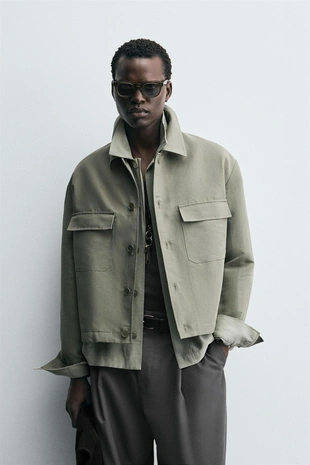 Куртка-рубашка BOXY-FIT с карманами- Заказать в России