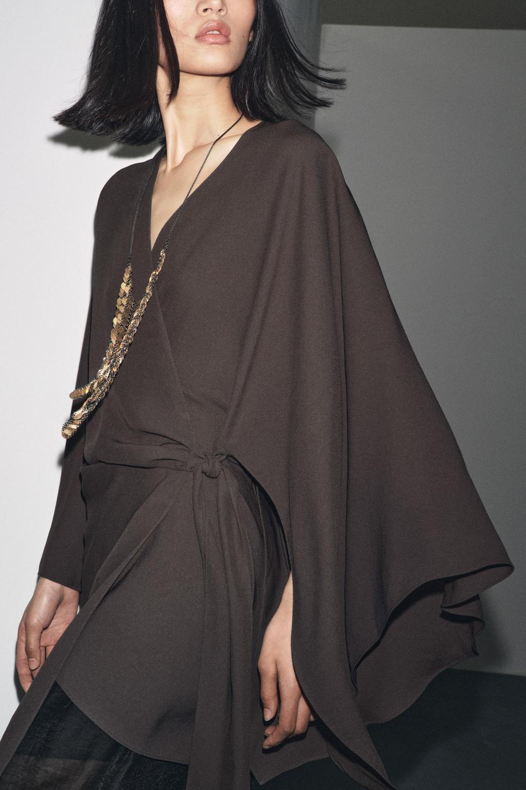БЛУЗА НА ЗАПÁХ С АСИММЕТРИЧНЫМ НИЗОМ — ZW COLLECTION