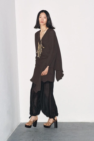 Блуза на запáх с асимметричным низом — ZW COLLECTION- Заказать в России