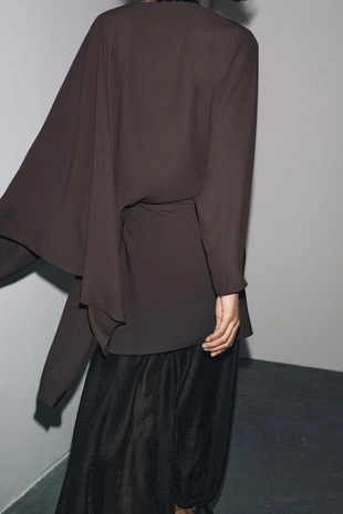 Блуза на запáх с асимметричным низом — ZW COLLECTION- Заказать в России