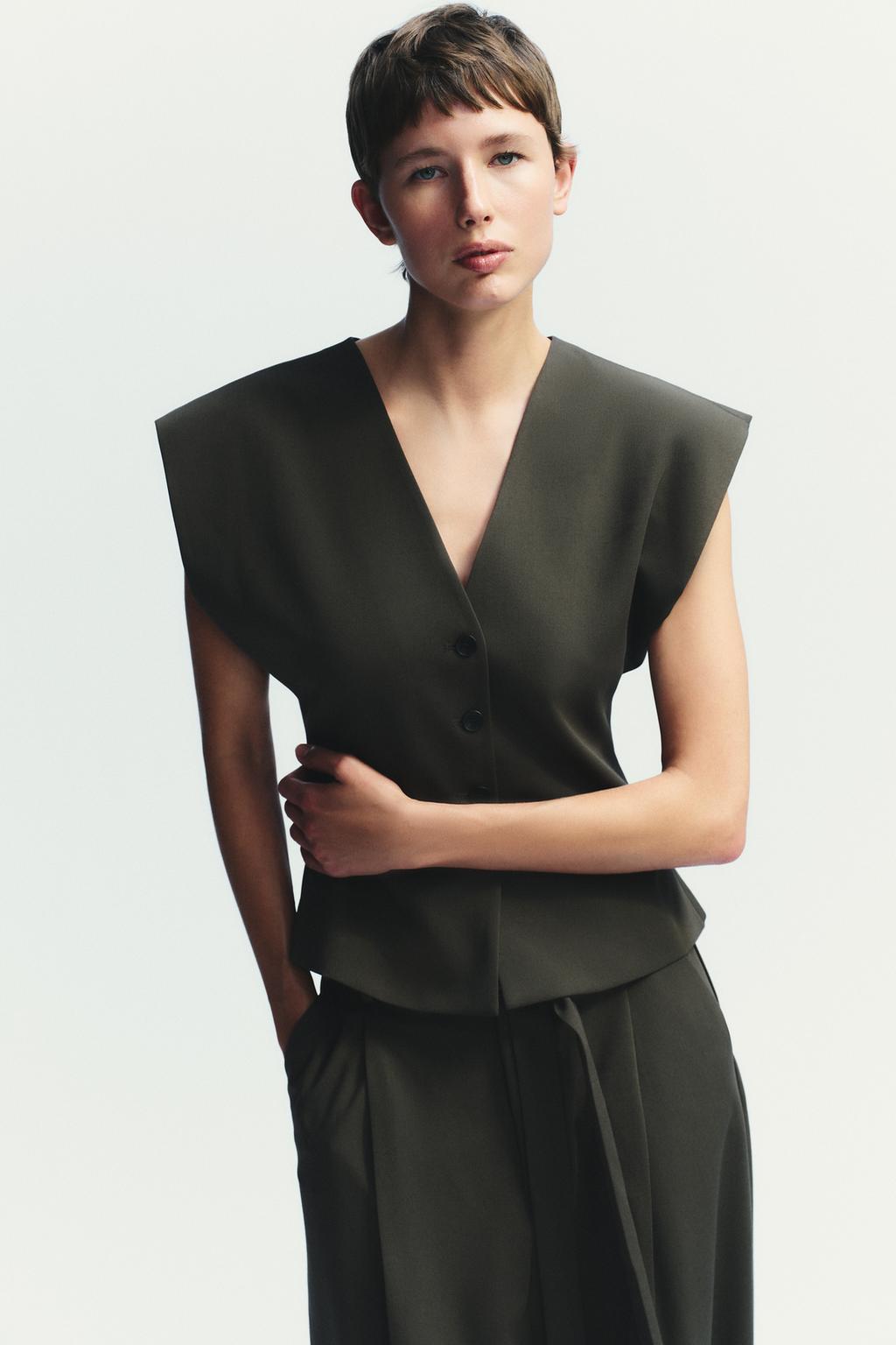 Zara Жилет в тонкую полоску - Цвет серо-синий - blue / grey | 4749/769