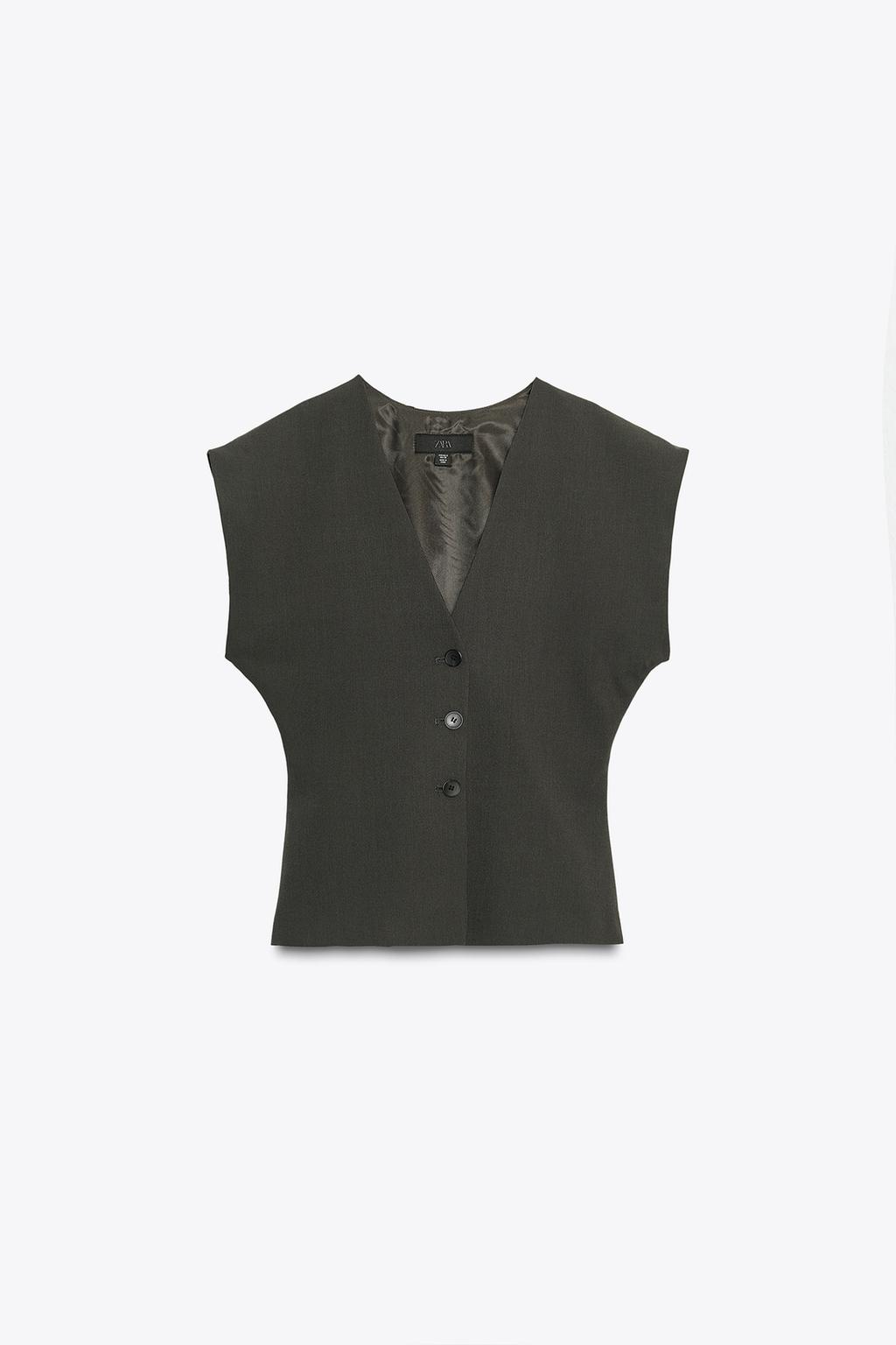 えり Zara Жилет в тонкую полоску - Цвет серо-синий - blue / grey | 4749/769