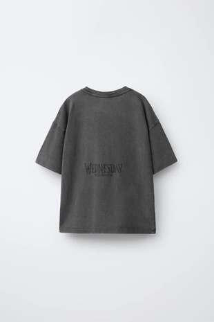 Anthracite grey | 1165/757/807 - Zara Футболка с эффектом потертости WEDNESDAY ©