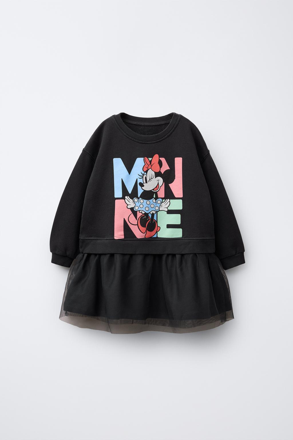 КОМБИНИРОВАННОЕ ПЛАТЬЕ ИЗ ФАТИНА С ПРИНТОМ MINNIE MOUSE © DISNEY