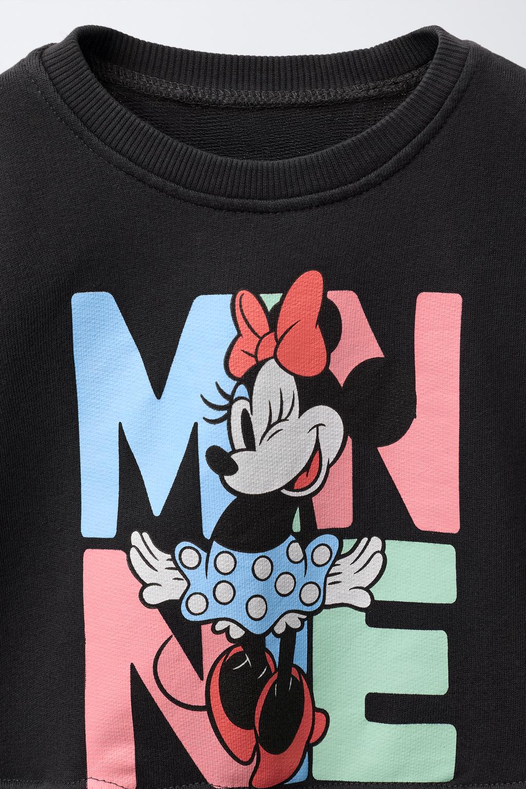 КОМБИНИРОВАННОЕ ПЛАТЬЕ ИЗ ФАТИНА С ПРИНТОМ MINNIE MOUSE © DISNEY