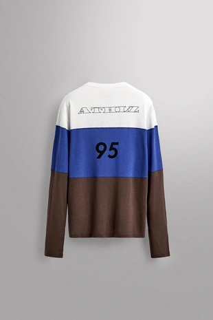 Футболка из льна и хлопка в стиле колор-блок- Заказать в России