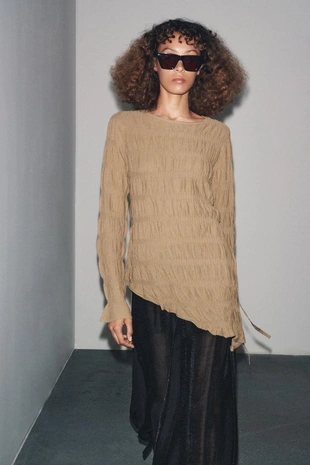 Трикотажный топ со сборками- Заказать в России