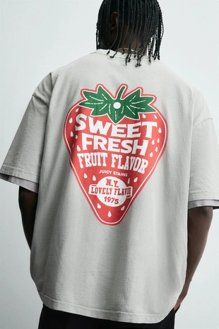 Футболка с принтом и эффектом потертости- Заказать в России