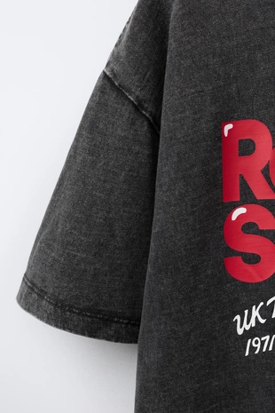 Футболка с эффектом стирки и принтом ROLLING STONES ©- Заказать в России