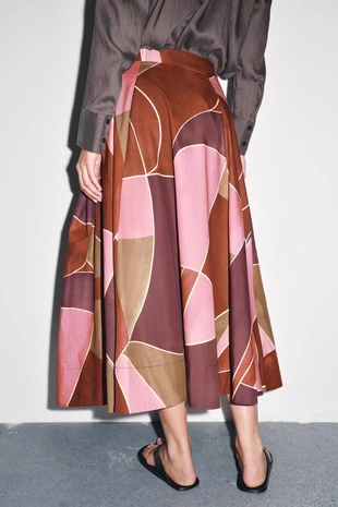 Юбка миди с принтом — ZW COLLECTION- Заказать в России