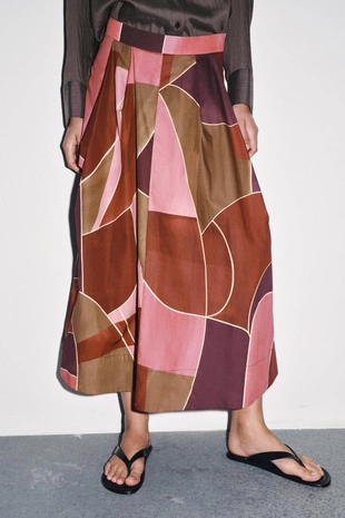 Юбка миди с принтом — ZW COLLECTION- Заказать в России