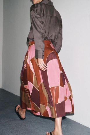 Юбка миди с принтом — ZW COLLECTION- Заказать в России