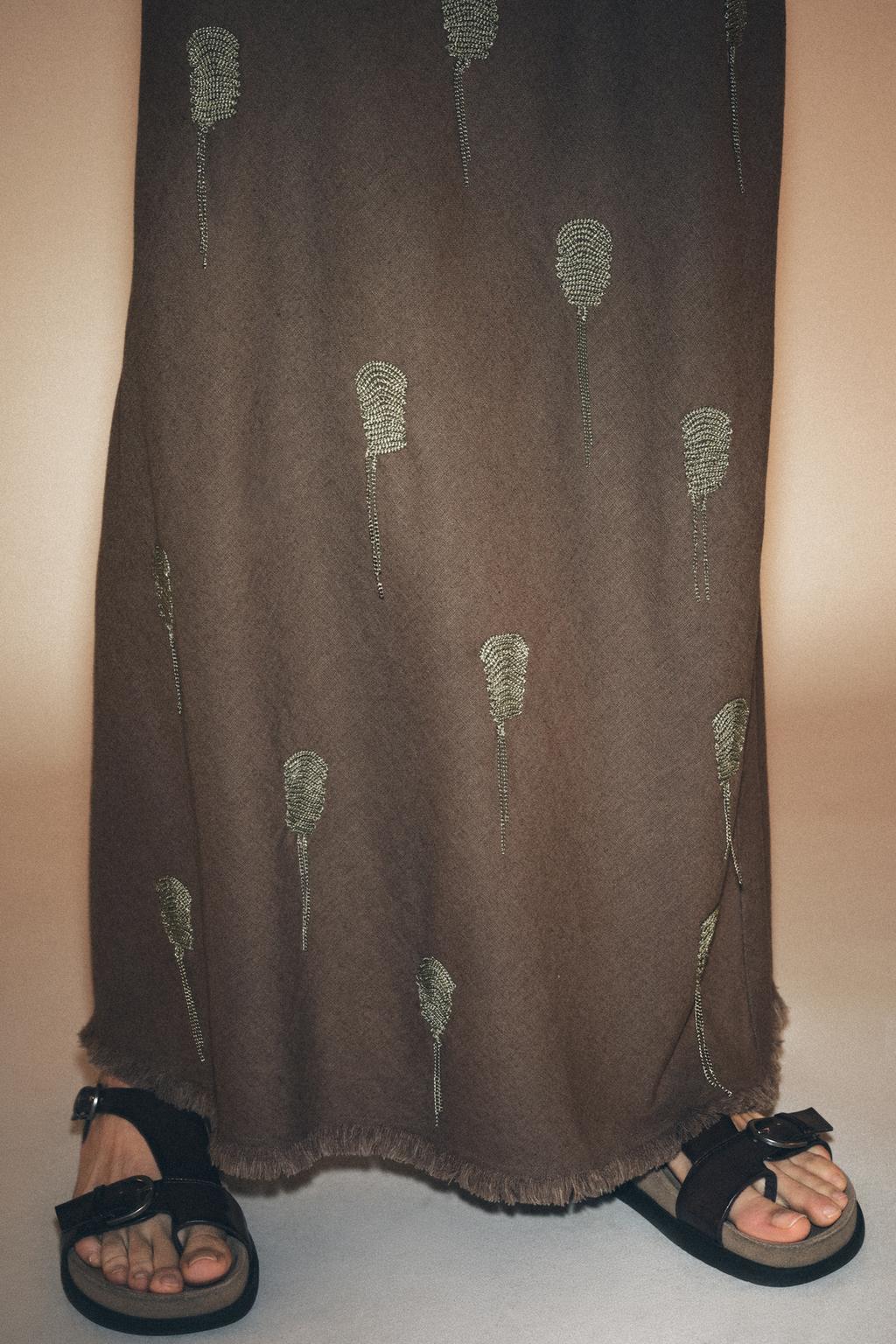 ЮБКА С ВЫШИВКОЙ И ЛЬНОМ — ZW COLLECTION