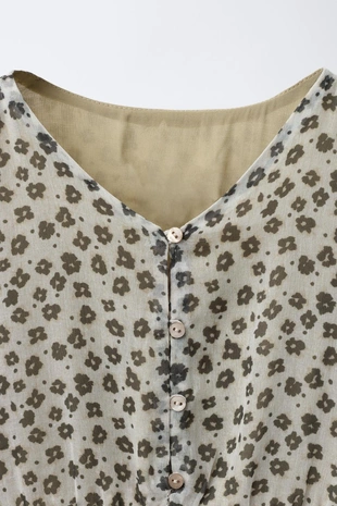 Ecru | 6308/363/712 - Zara Платье с цветочным принтом