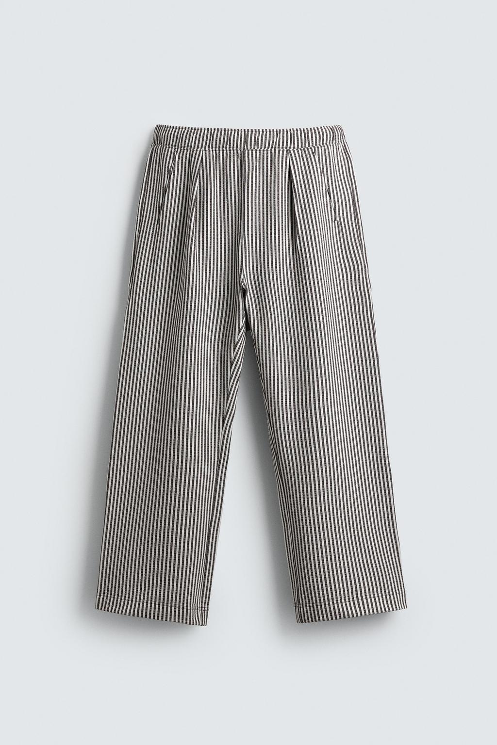 БРЮКИ ИЗ ЖАТОГО ХЛОПКА В ПОЛОСКУ COMFORT