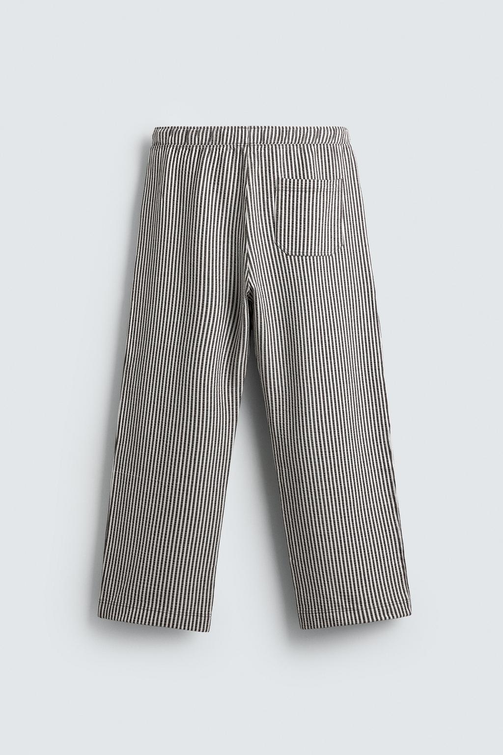 БРЮКИ ИЗ ЖАТОГО ХЛОПКА В ПОЛОСКУ COMFORT