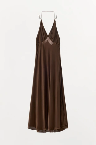 Атласное платье с декольте на спине- Заказать в России