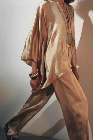 Широкие атласные брюки ZW COLLECTION- Заказать в России