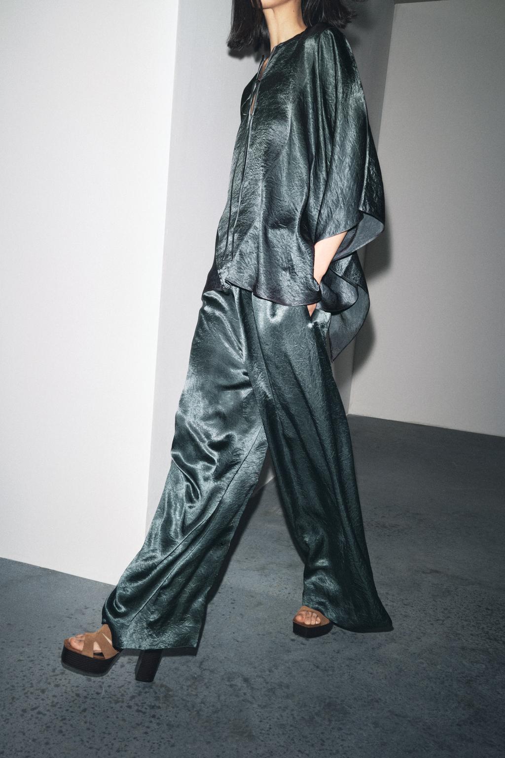 ШИРОКИЕ АТЛАСНЫЕ БРЮКИ ZW COLLECTION