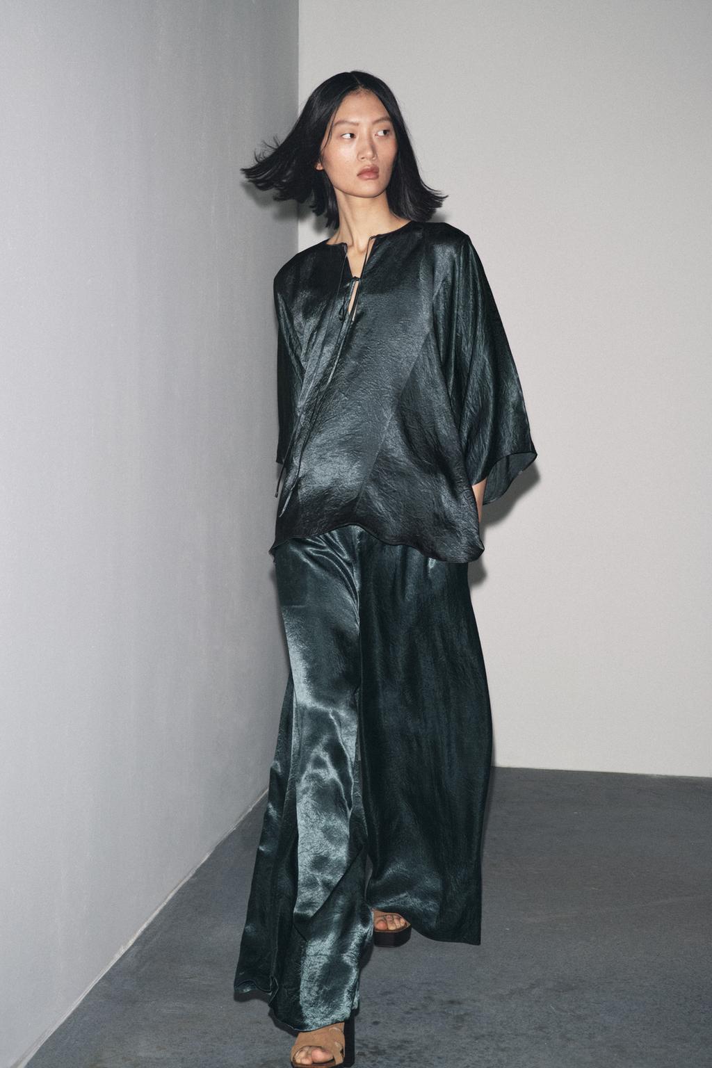ШИРОКИЕ АТЛАСНЫЕ БРЮКИ ZW COLLECTION