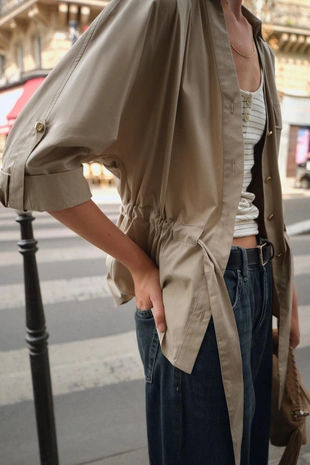 Рубашка сафари из поплина- Заказать в России