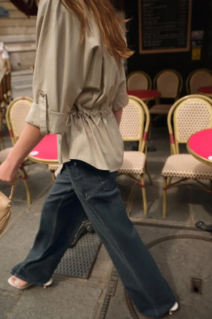 Рубашка сафари из поплина- Заказать в России