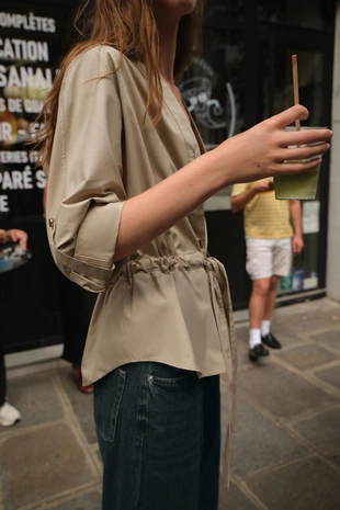 Рубашка сафари из поплина- Заказать в России