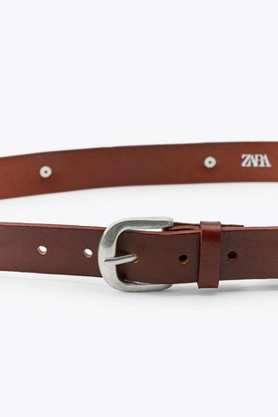 Кожаный ремень с заклепками в виде сердец