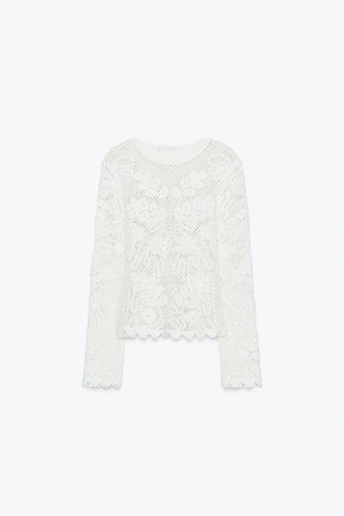 Кружевная футболка с вышивкой- Заказать в России