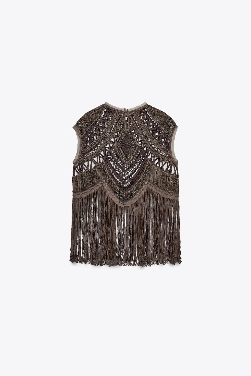 ВЯЗАНЫЙ ТОП С БУСИНАМИ — ZW COLLECTION