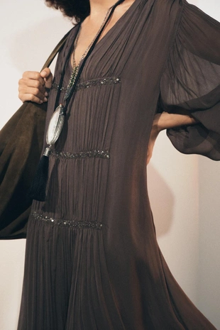 Платье с вышивкой и бусинами — ZW COLLECTION- Заказать в России