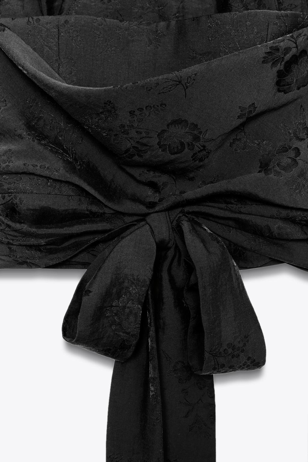 ТОП-ХАЛТЕР ИЗ ЖАККАРДОВОЙ ТКАНИ С ЦВЕТОЧНЫМ РИСУНКОМ — ZW COLLECTION