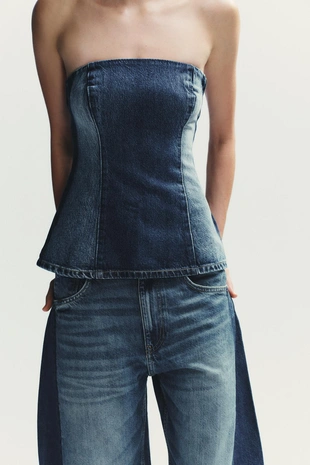 Джинсовый топ-бандо TRF- Заказать в России