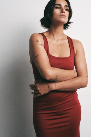 Длинное платье из полиамида- Заказать в России