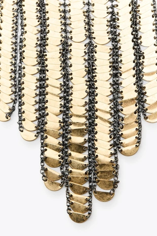Ожерелье-каскад с металлическими деталями- Заказать в России