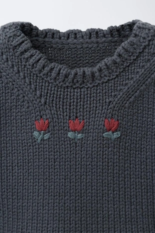 Mid-blue | 3153/508/427 - Zara Платье в клетку с комбинированным трикотажным жилетом