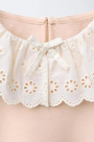 Dusty pink | 4012/536/676 - Zara Толстовка с комбинированным воротником