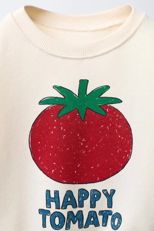 Mid-ecru | 7878/539/715 - Zara Комплект для бега, толстовка и джоггеры с принтом