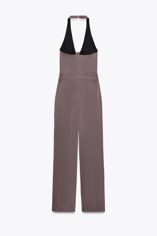 Купить Zara Атласный комбинезон-жилет с узлом